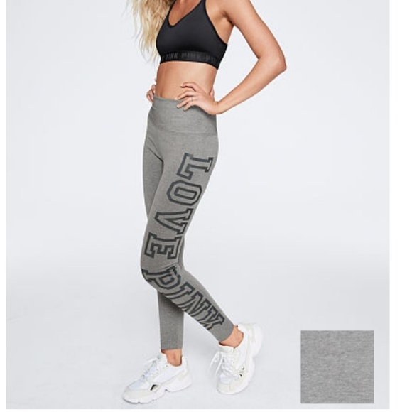 PINK Victoria's Secret Pants - 🖤VS PINK GRAY HIGH WAISTED LEGGINGS NEW SZ XS🖤